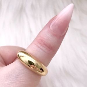 🧡10/$45🧡NEW 14K Gold Plated Thick Simple Adjustable Dome Ring